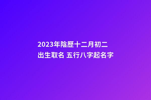 2023年陰歷十二月初二出生取名 五行八字起名字